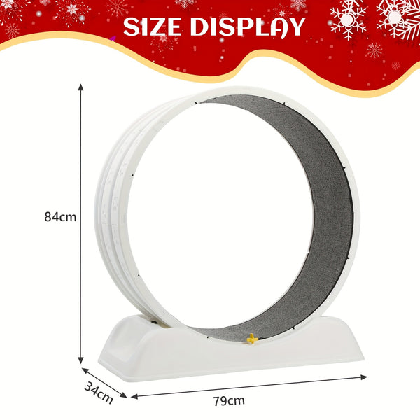 Cat Exercise Wheel, 79 Cm Cat Treadmill for Indoor Cats, Running Wheel with Carpeted Runway, Easy to Install & Fitness & Health, Suitable for Most Cats, Plastic Wheel