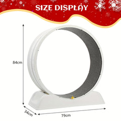 Cat Exercise Wheel, 79 Cm Cat Treadmill for Indoor Cats, Running Wheel with Carpeted Runway, Easy to Install & Fitness & Health, Suitable for Most Cats, Plastic Wheel