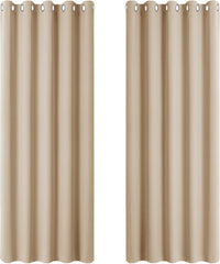 PONY DANCE Grey Blackout Thermal Insulated Curtains for Bedroom, 46 X 54 Inch Short Eyelet Curtains & Drapes, Soft Black Out 2 Panels for Window Living Room/Kitchen