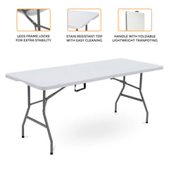 1.8M 6ft Heavy Duty Folding Table for Catering Camping Table Trestle for BBQ Picnic Party