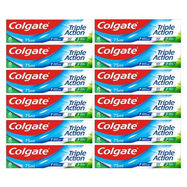 Colgate Triple Action Toothpaste, 12 X 75Ml