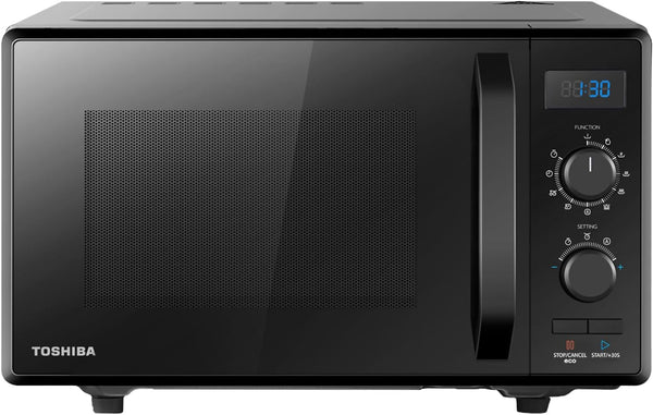 Toshiba 800W 23L Microwave Oven with Digital Display, Auto Defrost, One-Touch Express Cook, 6 Pre-Programmed Auto Cook Settings, and Easy Clean - Stainless Steel Door Handle Microwave - ML-EM23P(SS)