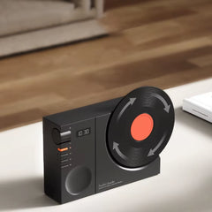 Time Vinyl Record Player Retro Bluetooth Stereo Speakers Small Wireless Clock High Quality Home CD Player