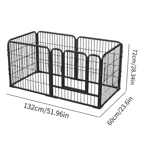 6-Panel Heavy Duty Metal Dog Puppy Playpen - Foldable & Detachable Pet Pen with Assembly, /Outdoor Exercise Fence Suitable for Dogs, Cats, Rabbits - Portable & Sturdy Play Pen