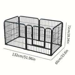 6-Panel Heavy Duty Metal Dog Puppy Playpen - Foldable & Detachable Pet Pen with Assembly, /Outdoor Exercise Fence Suitable for Dogs, Cats, Rabbits - Portable & Sturdy Play Pen