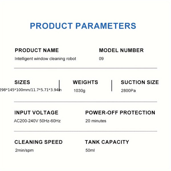 PuRuiKai09 2026 Latest Window Cleaning Robot (Plug-in): Fully automatic remote control operation, with automatic water spraying function and 4.5-meter anti-fall safety rope, set includes 10 cleaning cloths and a water spray bottle (local warehouse