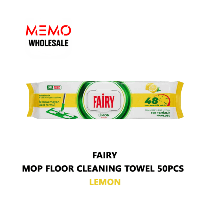 Fairy Mop Floor Cleaning Towel Lemon 1Pack of 50pcs/ 6Packs of 300pcs.