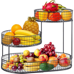 3-Layer Desktop Storage Rack - Iron Fruit Basket & Vegetable Organizer for Kitchen Dining Table, Space Saving Metal Storage Rack