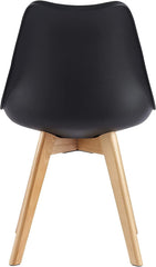 mcc direct Set of 2 Dining Chairs Wooden Legs Soft Cushion Pad Stylish DELUXE Retro Lounge Dining Office EVA