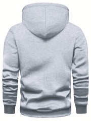 5pcs Men's Long Sleeve Sweatshirt Hoodie, Autumn/Winter Solid Color Plain Hooded Pullover with Drawstring Design and Kangaroo Pocket, Men's Casual Sportswear Top