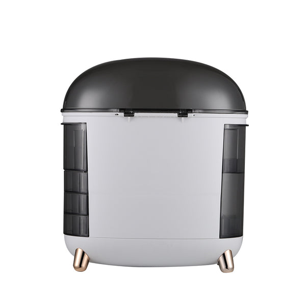 Jewelry Storage Box, Portable Makeup Storage Organiser with Clear Lid, Skincare Organiser Drawers Beauty Holder Cosmetic Organisers for Bathroom, Dressing Table Organisers, L28*W20*H34cm, White