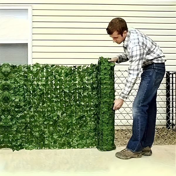 1 Roll Extra Long 5m Artificial Ivy Privacy Fence Panel - UV-Resistant Plastic Faux Ivy Hedge Screen with 61-70% Light Blocking, Realistic Greenery for Balcony, Garden, Patio & Outdoor Decor, Privacy Fence Panels for Outside, Natural Appearance, Highquali