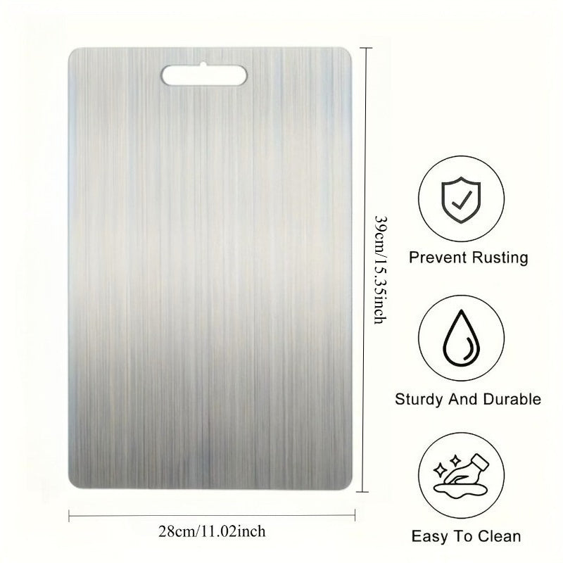 Premium Stainless Steel Chopping Board, Easy to Maintain, Dual-Sided Food-Safe Stainless Steel - Safe for Dishwashers, Versatile for Kitchen And Outdoor Cooking - Elegant, an Ideal Gift for Women During The Holidays