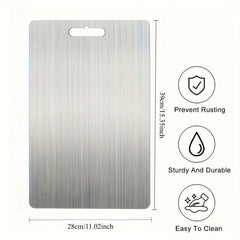 Premium Stainless Steel Chopping Board, Easy to Maintain, Dual-Sided Food-Safe Stainless Steel - Safe for Dishwashers, Versatile for Kitchen And Outdoor Cooking - Elegant, an Ideal Gift for Women During The Holidays
