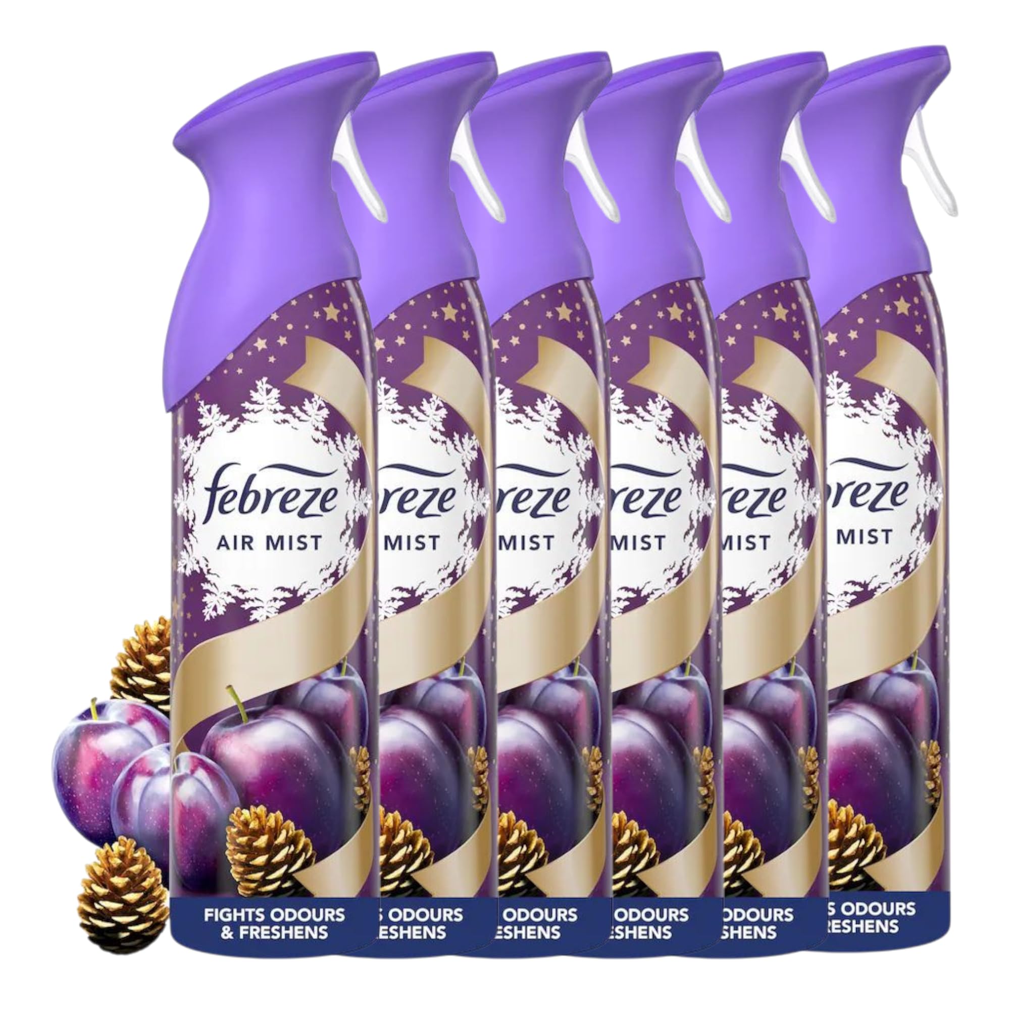 6 x 185ml Febreze Air Mist – Room Freshener – Sugarplum Delight (Xmas Edition)