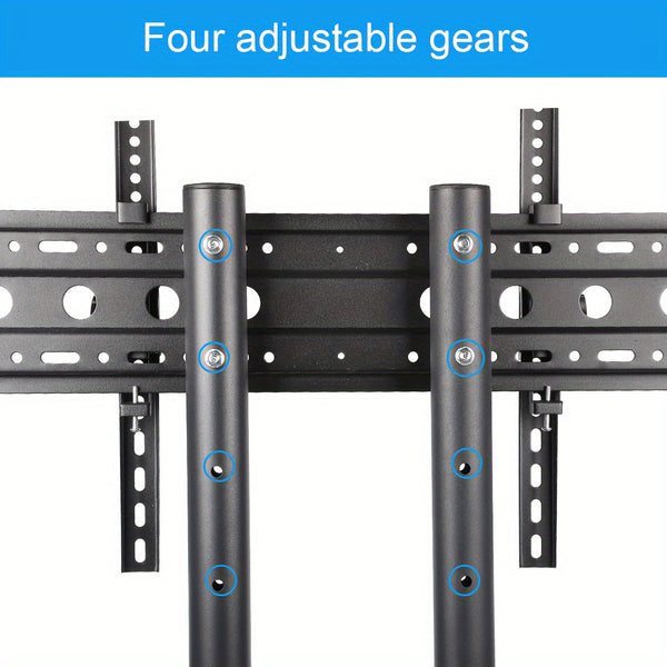 Mobile TV Stand On Wheels with The Down Tray, Tilt Rolling TV Stand with Media Shelf for 81.28-165.1 cm LED, LCD, OLED Flat&Curved TVs, Holds Up to 50kg