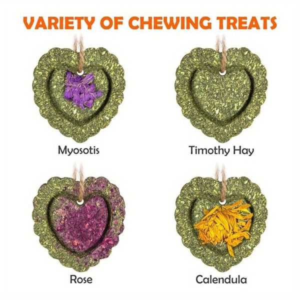 Rabbit Timothy Hay Toys, Natural Bunny Molar Treats, Herbal Flower Rabbit Chew Toys for Small Animal Teeth, Rats, Chinchillas, Guinea Hamster