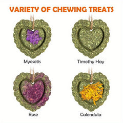 Rabbit Timothy Hay Toys, Natural Bunny Molar Treats, Herbal Flower Rabbit Chew Toys for Small Animal Teeth, Rats, Chinchillas, Guinea Hamster