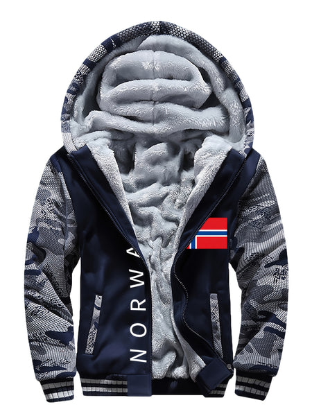 Men'S Cozy Fleece Hoodie, Stylish Color-Blocked Jacket for Autumn And Winter