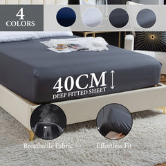 Soft And Breathable Bedding Solid Color Washable Fitted Sheet