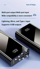 50000Mah Large Capacity Fast Charging Power Bank, LED Power Display, Type-C Bidirectional Fast Charging, Five Outputs, Two Inputs, Suitable for Charging for Iphone/ for Samsung/Android Electronic Devices, Outdoor Portable Emergency Power Backup Battery Pa