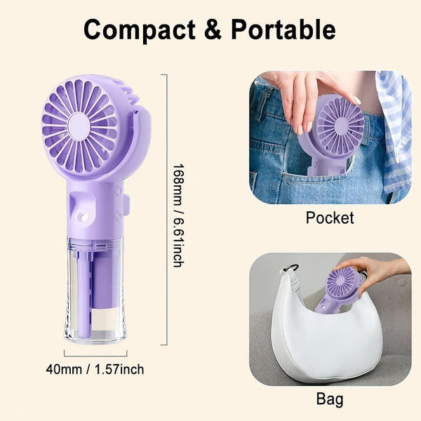 SJMR Portable Rechargeable Handheld Fan – 5-Speed Foldable Mini Fan. USB Powered for Home, Office, Travel, and Outdoor Use
