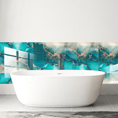 WALPLUS 24pcs Glossy Tile Stickers for Kitchen 15x15cm (6