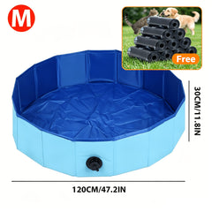 Heavy Duty Dog Swimming Pool, Dog Paddling Pool, PVC Board Pet Pool Quick Setup, Drainage Hole & Thickened Bottom For Small/Large Dogs Indoor & Outdoor Use