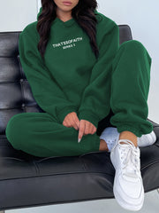 Fashionable Set of Sweatshirt And Long Pants with Letter Prints for Women