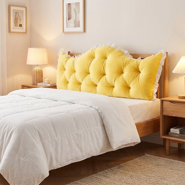 Large Ultra-Soft Comfortable Plush Backrest Pillow, Princess Style Reading Cushion, Neck and Back Support, Luxurious Fashionable Home Style Multifunctional Lace Ruffled Headboard Cushions, Suitable for Bedroom, Living Room, Dorm, Sofa Home Decor, Machine