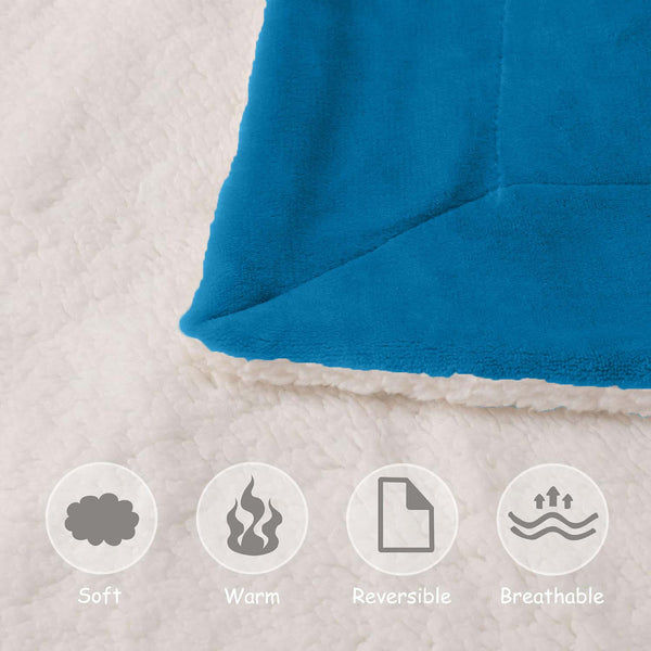 1pc Luxurious Double-Sided Sherpa Throw Blanket – Soft, Warm & Cozy Contemporary Blanket, Machine Washable, Perfect for Couch, Bed, Office & Travel, Ideal Gift