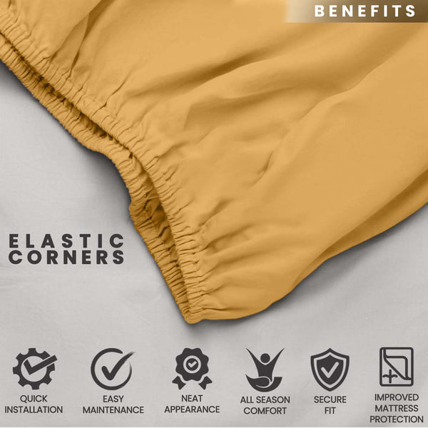 1pc 25cm Extra Deep Fitted Sheet – Solid Color Hotel-Quality Bedsheet, Ultra-Soft & Brushed Microfiber Bedding Sheet, Machine Washable, Single, Double, King, & Super King Sizes Available