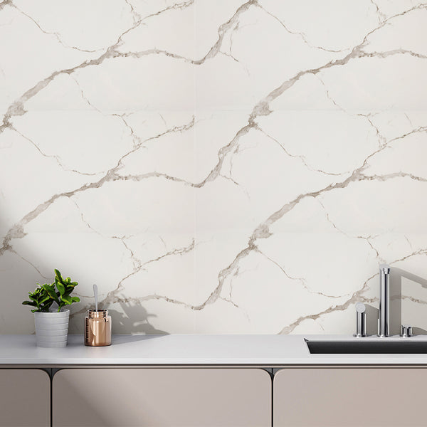 10/20/30/40 Pack Luxury Marble Effect Self-adhesive Floor Tiles 60x30cm, 2mm Thicken Vinyl Flooring Tiles Wall Stickers, Removable PVC Wall Decals, Suitable for Living Room, Bedroom, Kitchen Backsplashes, Bathroom, Office, Background Walls, Easy To Instal