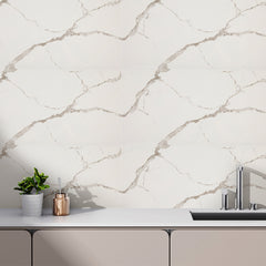 10/20/30/40 Pack Luxury Marble Effect Self-adhesive Floor Tiles 60x30cm, 2mm Thicken Vinyl Flooring Tiles Wall Stickers, Removable PVC Wall Decals, Suitable for Living Room, Bedroom, Kitchen Backsplashes, Bathroom, Office, Background Walls, Easy To Instal