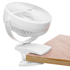 Desk fan with clip, rechargeable, 15.5 cm, 360° rotation, USB-C, Adler