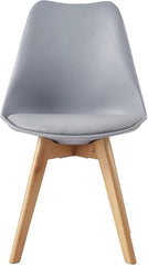 mcc direct 1Pcs Dining Chair Wooden Legs Soft Cushion Pad Stylish DELUXE Retro Lounge Dining Office EVA