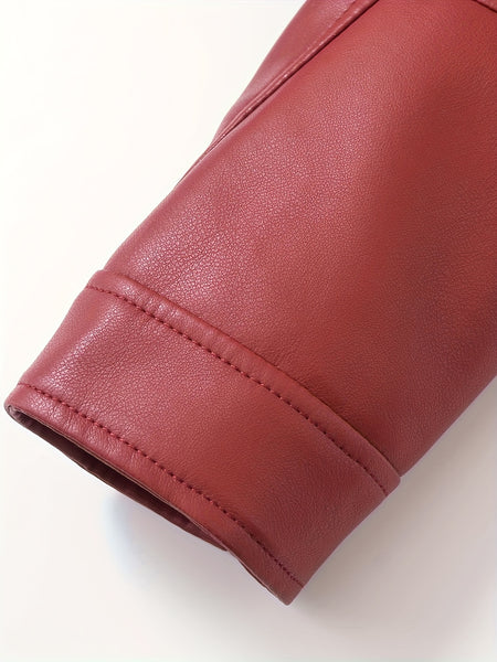 2025 Short Faux Leather Jacket Spring And Autumn American Retro Temperament Motorcycle Jacket Top Coat Women'S Clothing