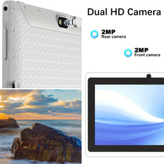 2025 Android 11 tablet, 7-inch tablet with protective case, 6GB (2+4expand) RAM+32GB ROM quad core processor, 2.0MP front+2.0MP rear camera, 3000mAh IPS tablet, Wi Fi tablet, birthday gift, Father's Day