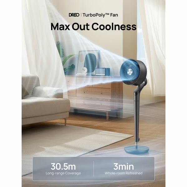 DREO Turbopoly™ 350S Smart Pedestal Fan with 3D Oscillation