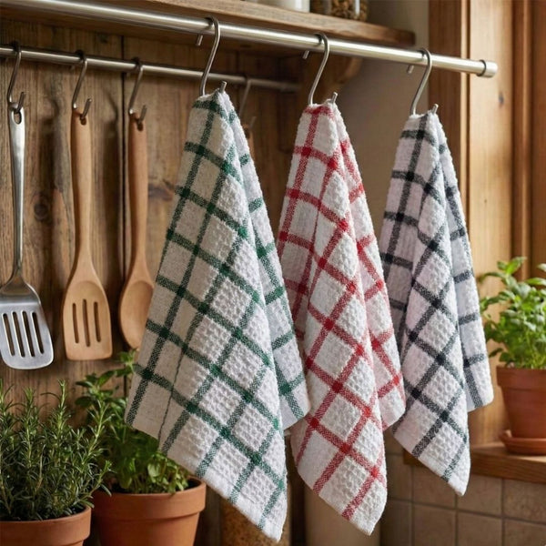Extra large Terry Kitchen Tea Towels Pure & Super Absorbent | Non-Stick and Reusable Available in pack of 2, 4, 8 &12.