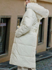 Long Belted Puffer Coat Winter Wonderland Outfit Women Casual Jacket, Versatile Winter Outerwear With Chic Design, Perfect For Everyday Fashion And Cold Weather Comfort