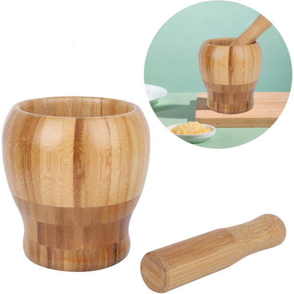 Kitchen Garlic Spice Wooden Mortar and Pestle, Healthy and Durable Kitchen Utensils, Multi-Functional for Home Chopping and Grinding