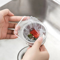 200pcs Kitchen Sink Strainer Bags, Disposable Anti-Clog Elastic Mesh Fits Most Drain Filters