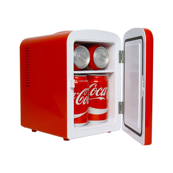 Coca Cola 4L Mini Fridge 6 Can Portable 12V Cooler / Warmer in Red
