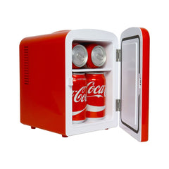 Coca Cola 4L Mini Fridge 6 Can Portable 12V Cooler / Warmer in Red