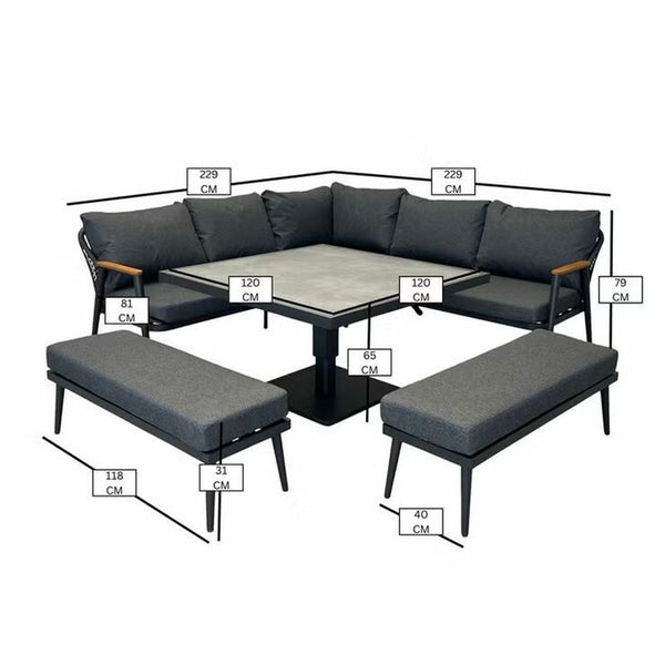 Bramblecrest Antibes 4 Piece Deep Seating Corner Patio Set