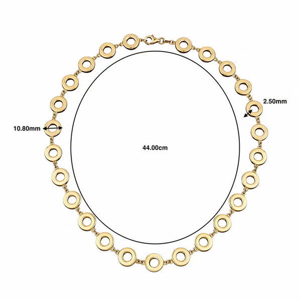 14Ct Yellow Gold Love Circles Necklace