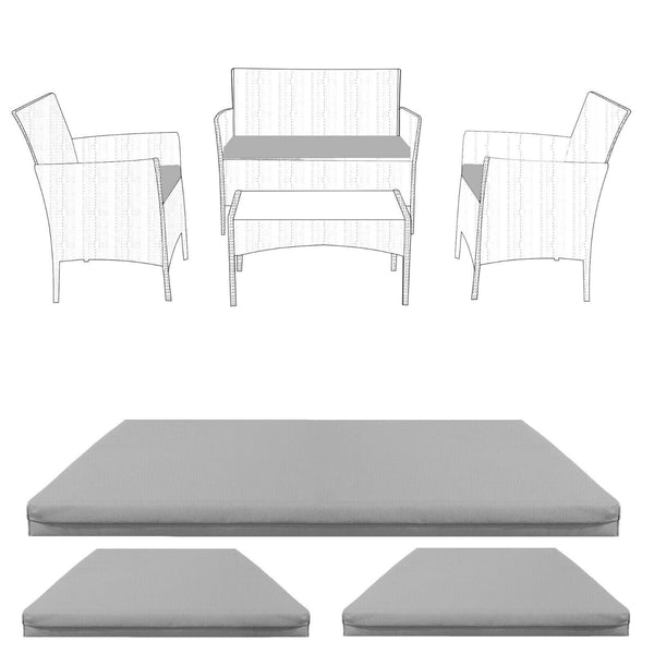 3pcs Replacement Outdoor Seat Cushion Pads for Rattan Furniture Water Resistant and Lightweight Patio Furniture Chair Padding