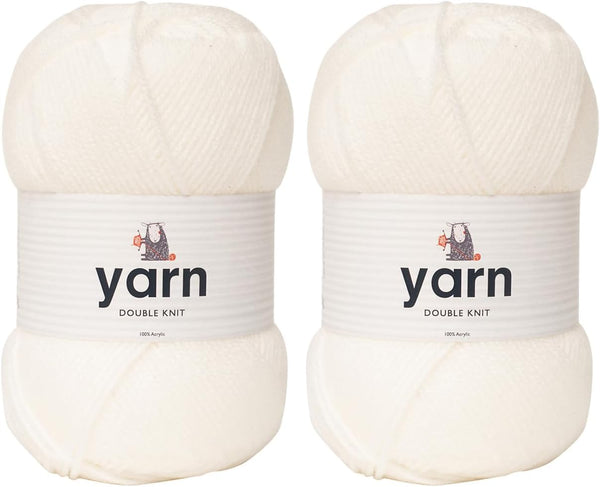 Korbond DK Beige Yarn - 100G Acrylic Wool - Lightweight, Hypoallergenic & Durable Double Knit Crochet Yarn Knitting Wool (290M Total)