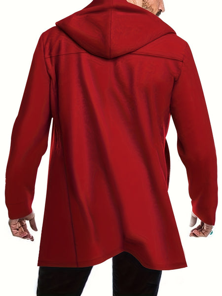 2024 Foreign Trade New Product Men'S Mid-Length Slim Fit Windbreaker Hooded Casual Pure Coat Performance Clothing